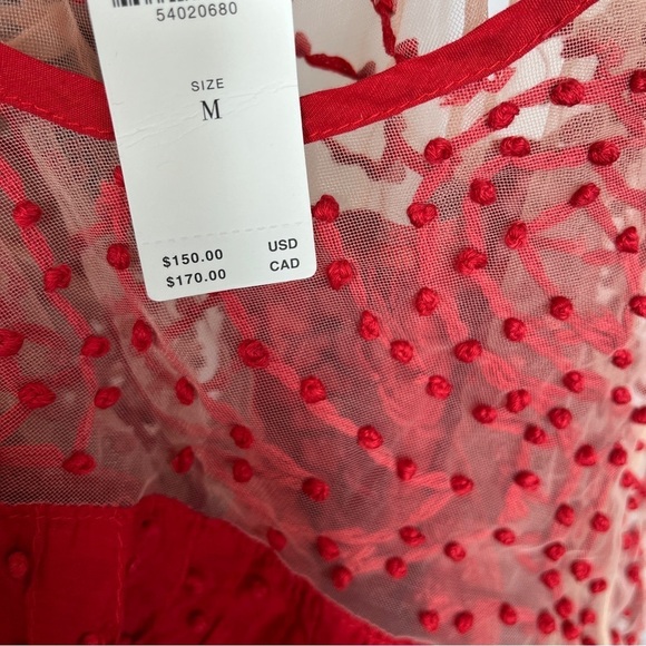 Anthropologie Leona textured red tunic blouse NWT - Picture 6 of 12